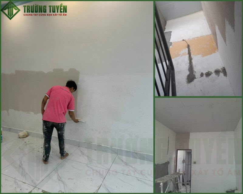 Hình ảnh trét bột Sơn Nước Nhà Em Huy đường Tân Thành Quận 5