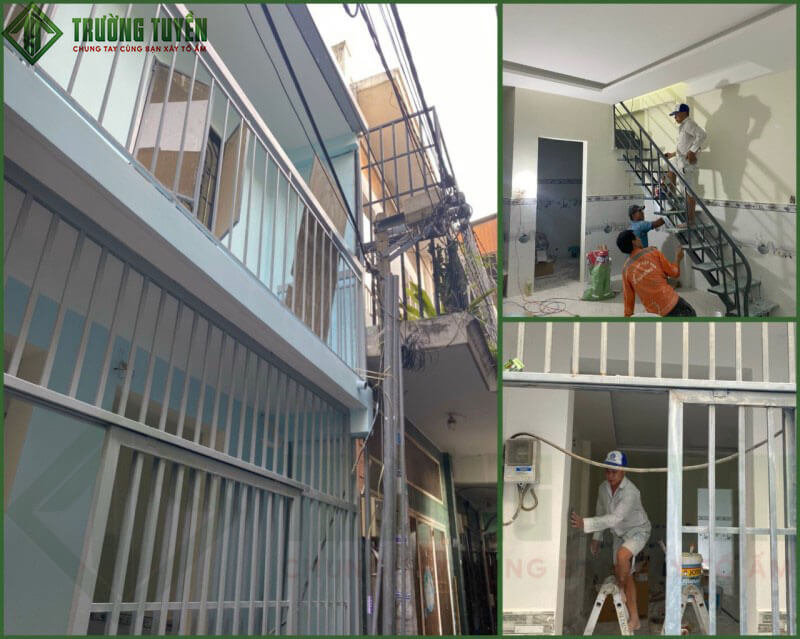 hình ảnh lăn sơn cầu thang nhà anh quang 362 lê văn lương quận 7