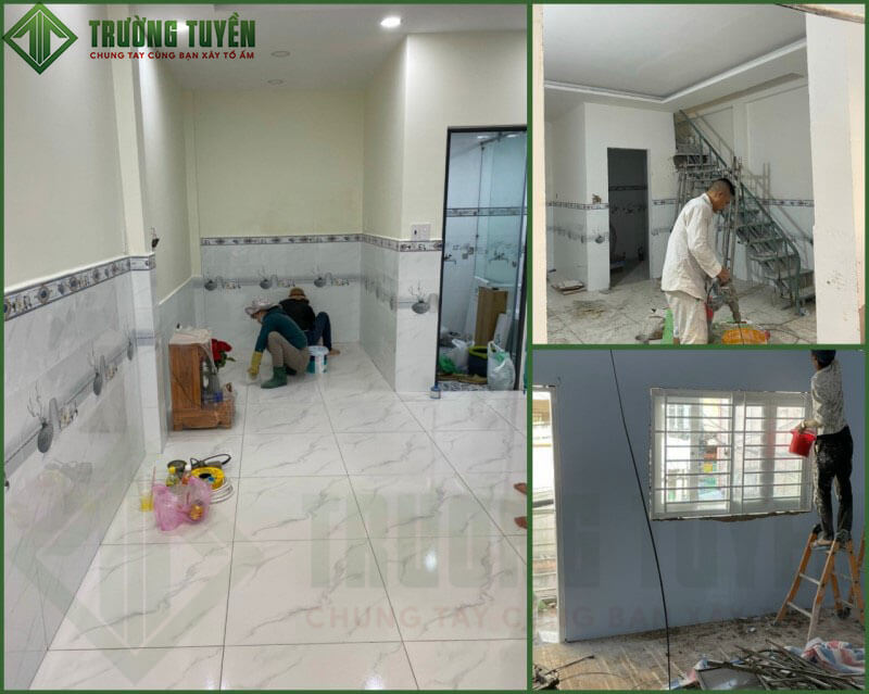 hình ảnh lăn sơn nhà anh quang 362 lê văn lương quận 7