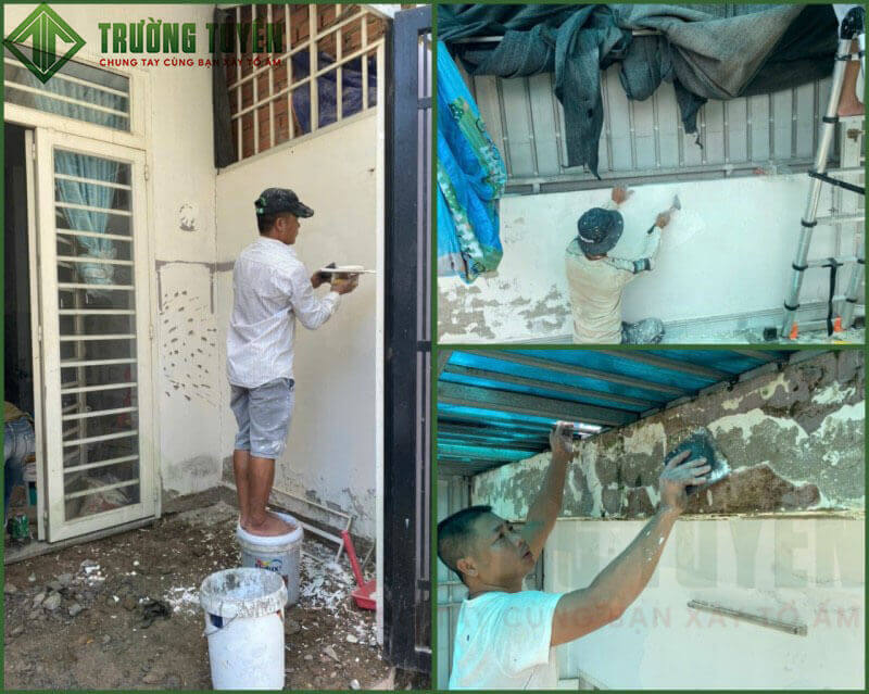thi công sơn lại nhà cũ cho anh Minh hà huy giáp quận 12